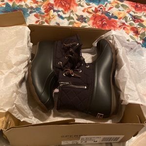 Womens Sperry Top-Sider Saltwater Duck Boot -Black